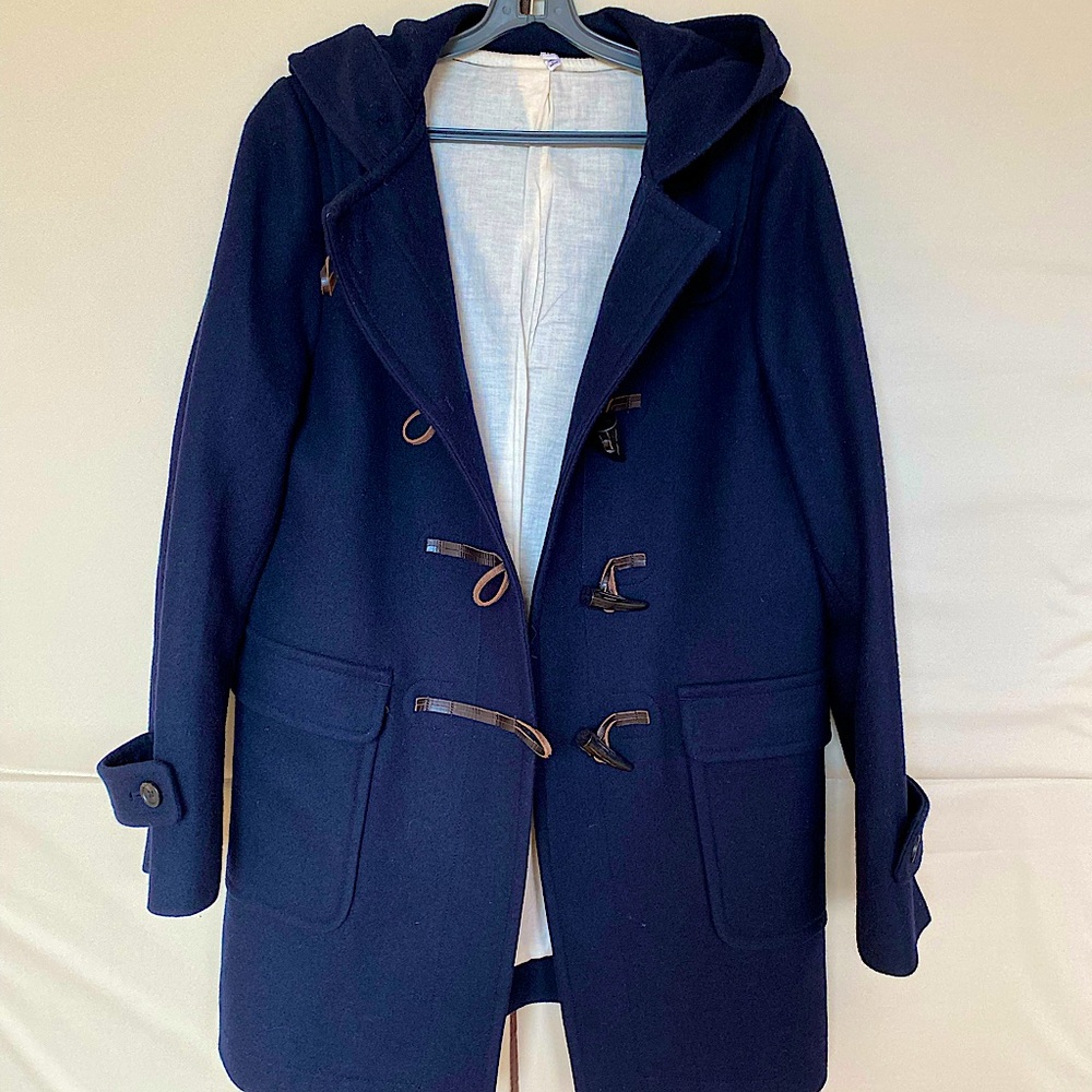 Muji hooded wool trench coat size M